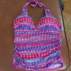 La Blanca Multi Color Tankini Top Size 10 GUC